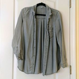 Gray button-up blouse